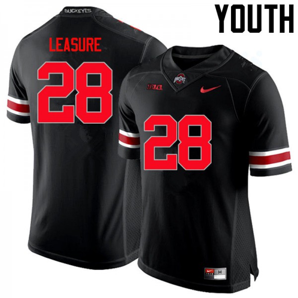 Ohio State Buckeyes #28 Jordan Leasure Youth Stitch Jersey Black